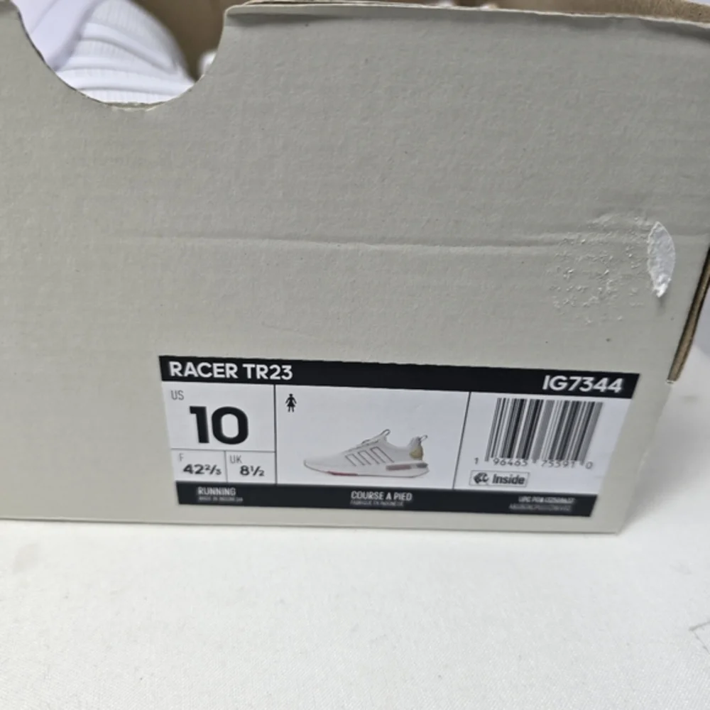 adidas Racer TR23 Running Shoes Cloudfoam Cloud White Red Women's Size 10 IG7344